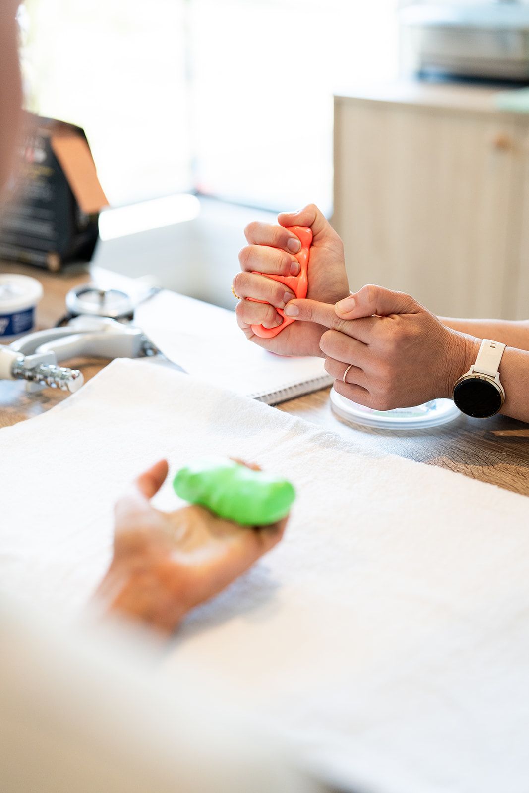 Hand strengthening exercises with therapy putty